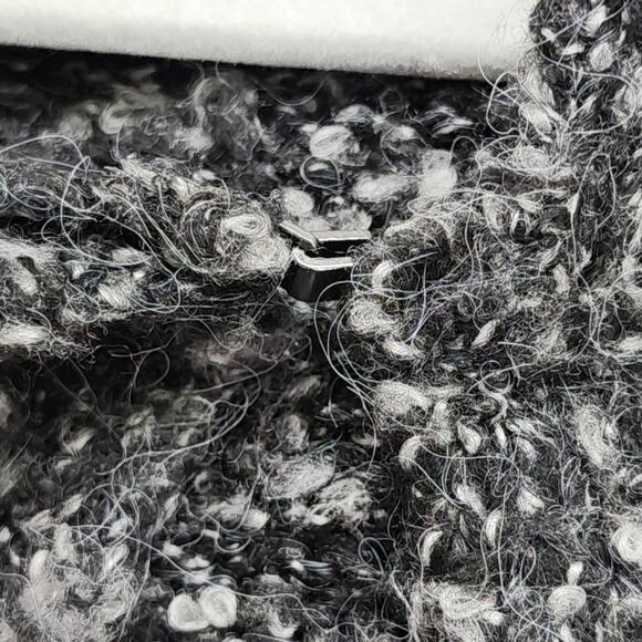 Elle Sweater Womens Size XL Black Marled Long Sleeve Fuzzy Cuff Cardigan Hook - Picture 2 of 11